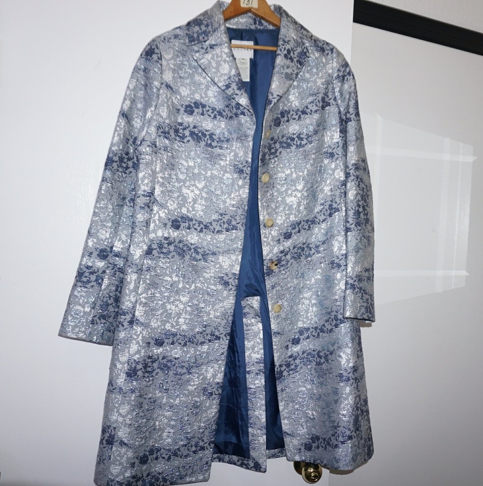 Celine Silk Brocade Midi Coat
